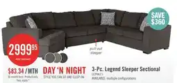 The Brick Made in Canada Legend 3-Piece Left-Facing Chenille Fabric Cuddler Sleeper Sectional - Pewter Brown offer