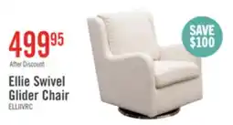 The Brick Ellie 29 Linen-Look Fabric Swivel Glider Accent Chair with Wingback and Recessed Arms - Beige offer