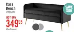 The Brick Cass 52 Bench - Black Velvet with Gold Legs offer