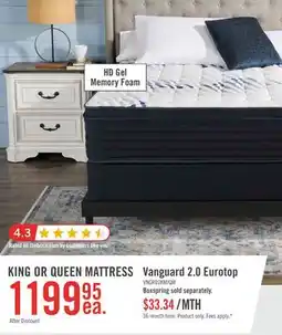 The Brick Serta iComfort Hybrid ProHD Vanguard 2.0 Eurotop King Mattress offer