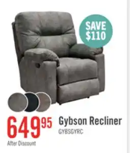 The Brick Made in Canada Gybson 38 Fabric Glider Reclining Chair - Grey offer