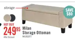 The Brick Milan 53.5 Storage Ottoman - Beige Linen-Look offer