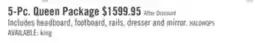The Brick Halo 5pc Bedroom Set with Bed, Dresser & Mirror, LED, Glam, White - Queen Size offer