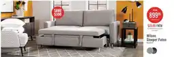 The Brick Wilson 77.5 Linen-Look Fabric Sleeper Sofa with Drop-Down Back Cushions and Metal Legs - Solis Grey offer