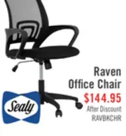 The Brick Sealy Raven 25.2 Adjustable Ergonomic Office Chair with Mesh Padding - Black offer