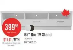 The Brick Rio 65 Modern TV Stand with Storage and Cable Management for TVs up to 75- White offer