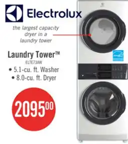 The Brick Electrolux 5.1/8.0 Cu. Ft. Front-Load Laundry Tower - White - ELTE730CAW offer