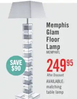 The Brick Memphis 54.3 Glam Floor Lamp with Glass, Mirror and Acrylic Crystals offer