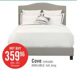 The Brick Cove Upholstered Platform Bed in Grey Fabric with Nailhead Design - Queen Size offer