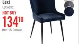The Brick Lexi Dining Chair with Velvet-Look Fabric, Metal - Blue offer