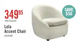 The Brick Lola 28.7 Chenille Boucle Fabric Curved Accent Chair with Removable Seat Cushion - White offer
