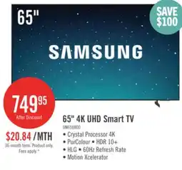 The Brick Samsung 65 Crystal UHD U8000 4K Smart TV offer
