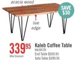 The Brick Kaleb 45 Rustic Coffee Table - Brown and Black with Metal Legs offer