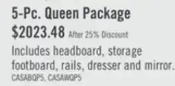 The Brick Casa 5pc Bedroom Set with Bed, Dresser & Mirror, Wood, Black - Queen Size offer