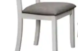 The Brick Echo Dining Chair with Linen-Look Fabric, Wood, Ladder-Back - White offer