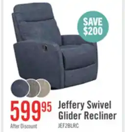The Brick Jeffry 30.3 Velvet Fabric Swivel Glider Reclining Chair - Indigo Blue offer