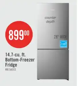 The Brick Hisense 27.7 14.7 Cu. Ft. Bottom-Mount Refrigerator - Titanium - RB15A2CSE offer