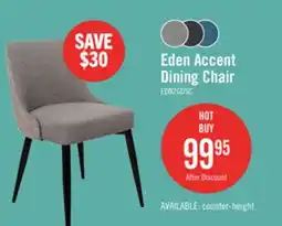 The Brick Eden Dining Chair with Linen-Look Fabric, Metal - Grey offer