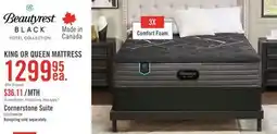 The Brick Beautyrest Black Hotel Cornerstone Suite Tight Top Firm King Mattress offer