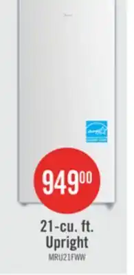 The Brick Midea 21 Cu. Ft. Convertible 2-in-1 Upright Refrigerator-Freezer - White - MRU21F6AWW offer