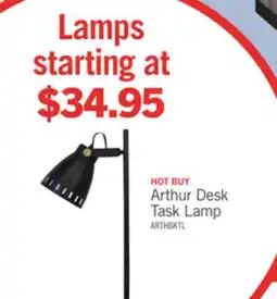 The Brick Arthur 18 Modern Metal Desk Task Lamp - Black offer