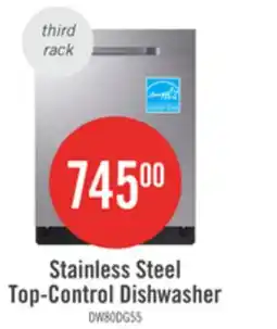 The Brick Samsung 24 48 dBA 5500 Series Top-Control Dishwasher with Third Rack - DW80DG5500SRAA offer