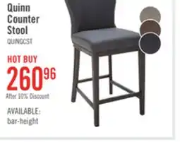 The Brick Quinn Counter-Height Stool with Vegan Leather Fabric - Grey offer
