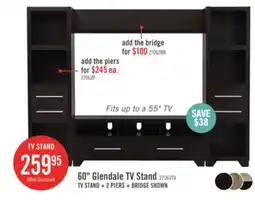 The Brick Glendale 60 TV Stand with Storage and Cable Management for TVs up to 65- Espresso offer