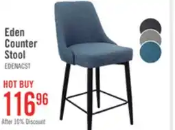 The Brick Eden Counter-Height Stool with Linen-Look Fabric, Metal - Blue offer