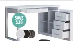 The Brick Owen 55 Reversible Corner Office Desk with 4-Drawers & Cubbies - White offer