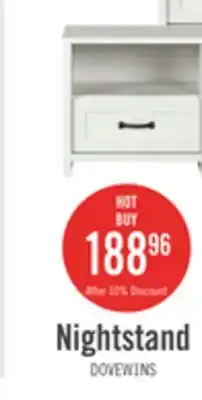 The Brick Dove Bedside 1-Drawer Nightstand, 23.8W x 22.5H, Made in Canada - White offer
