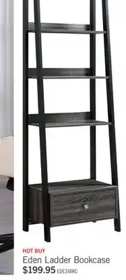 The Brick Eden 24 Ladder Style Open Bookcase with Drawer - Grey offer
