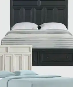 The Brick Casa Panel Bed with Headboard & Frame, Wood, Black - Queen Size offer