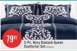 The Brick Navy Damask 3-Piece Full/Queen Comforter Set offer