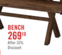 The Brick Plum Dining Bench, Wood, Live-Edge Look, 47.25W- Nutmeg Brown offer
