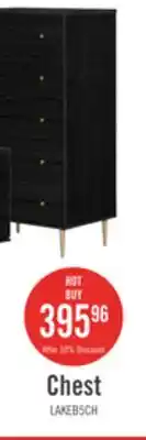The Brick Lake Bedroom Chest of Drawers, 5-Drawer, 29W x 52H, Made in Canada, Glam - Black offer