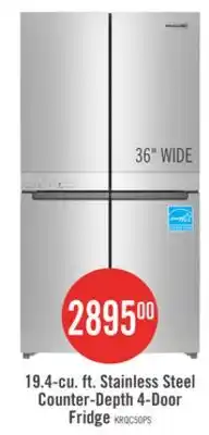 The Brick KitchenAid 36 19.4 Cu. Ft. French-Door Refrigerator - Stainless Steel - KRQC506MPS offer