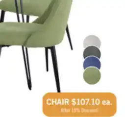 The Brick Miya Dining Chair with Polyester Fabric, Metal - Moss Green offer