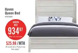 The Brick Haven Panel Bed with Headboard & Frame, White - Queen Size offer