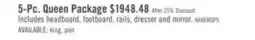 The Brick Haven 5pc Bedroom Set with Panel Bed, Dresser & Mirror, White - Queen Size offer