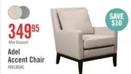 The Brick Adel 28.5 Linen-Look Fabric Accent Chair with Wood Base - Beige offer