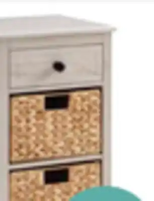 The Brick Jon 15.5 Chairside Table with 2 Baskets & Drawer - White Oak offer