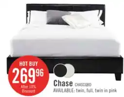 The Brick Chase Upholstered Bed in Brown Vegan-Leather Fabric - Queen Size offer
