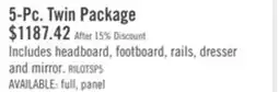 The Brick Riley Mates Bed 5pc Set with Bookcase Headboard, Dresser & Mirror, Natural - Twin Size offer