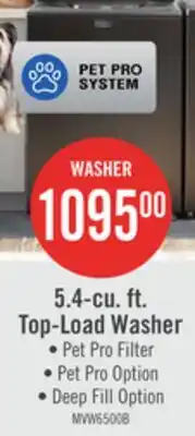 The Brick Maytag 5.4 Cu. Ft. Pet Pro Top-Load Washer - Volcano Black - MVW6500MBK offer