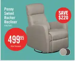 The Brick Penny 29.1 Linen-Look Fabric Swivel Rocker Reclining Chair - Taupe offer