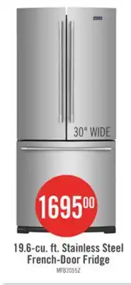 The Brick Maytag 30 19.6 Cu. Ft. French-Door Refrigerator - Fingerprint Resistant Stainless Steel - MFB2055FRZ offer