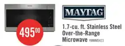 The Brick Maytag 1.7 Cu. Ft. Over-the-Range Microwave with 900 Watts Cooking - Stainless Steel - YMMMS4230PZ offer