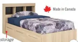 The Brick Riley Mates Bed with Bookcase Headboard Set for Kids, Made in Canada, Natural - Twin Size offer
