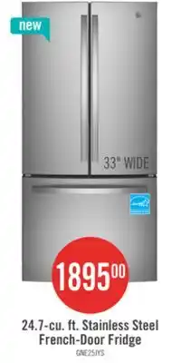 The Brick GE 33 24.7 Cu. Ft. French-Door Refrigerator Fingerprint Stainless Steel - GNE25JYKFS offer